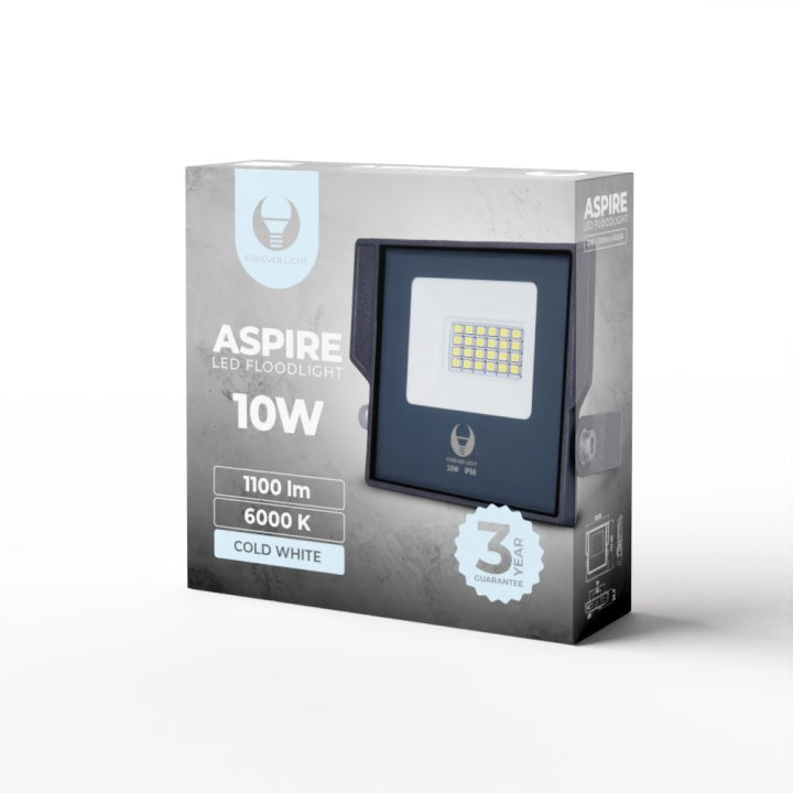 Forever Light ASPIRE - LED-Strålkastare, 10W 6000K 1100lm 230V Forever Light in the group HOME, HOUSEHOLD & GARDEN / Electricity & Lighting / Outdoor lighting / LED-floodlight at TP E-commerce Nordic AB (C53928)