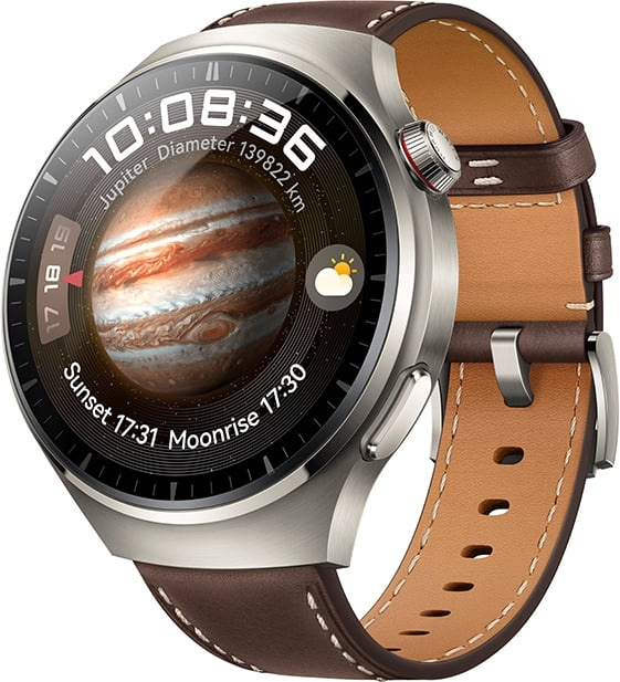 Huawei Watch 4 Pro LTE - Smartwatch, 49 mm, Brunt läderband in the group Sport, leisure & Hobby / Smartwatch & Activity trackers / Smartwatches at TP E-commerce Nordic AB (C54063)
