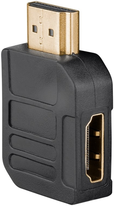 Goobay HDMI™-adapter, Guldpläterad (4K @ 60 Hz) HDMI™-uttag (typ A) > HDMI™ kontakt (typ A) 90 ° in the group HOME ELECTRONICS / Cables & Adapters / HDMI / Adapters at TP E-commerce Nordic AB (C54133)
