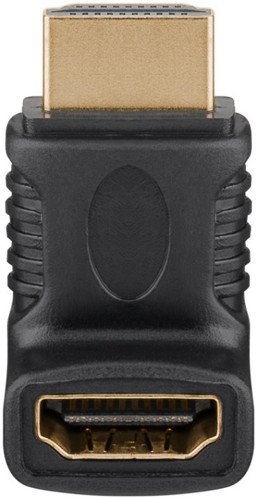 Goobay HDMI™-vinkeladapter för koaxialkabel, Guldpläterad (4K @ 60 Hz) HDMI™-uttag (typ A) > HDMI™ kontakt (typ A) 90 ° in the group HOME ELECTRONICS / Cables & Adapters / HDMI / Adapters at TP E-commerce Nordic AB (C54152)