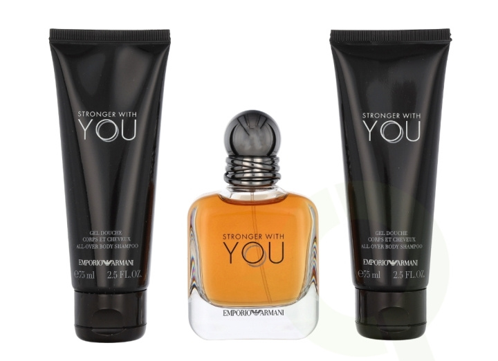 Armani Stronger With You Giftset 200 ml Edt Spray 50ml/2x Shower Gel 75ml in the group BEAUTY & HEALTH / Gift sets / Gift sets for him at TP E-commerce Nordic AB (C54417)