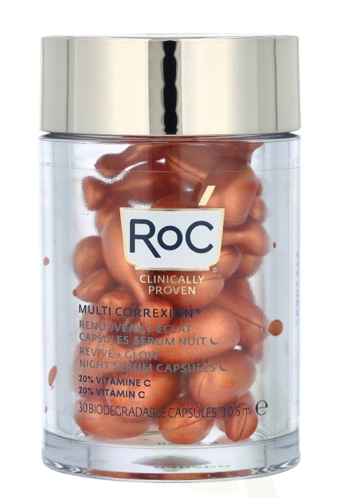 ROC Multi Correxion Revive & Glow Vit. C Night Serum Caps. 10.5 ml 30x0,35ml in the group BEAUTY & HEALTH / Skin care / Face / Skin serum at TP E-commerce Nordic AB (C55009)