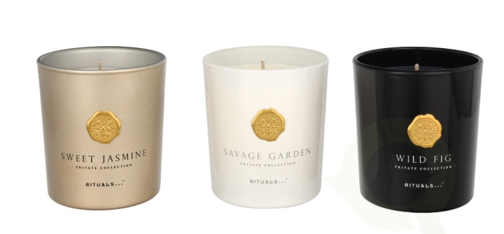 Rituals Private Collection Scented Mini Candles Set - Black 420 g Wild Fig Scented Candle 140gr/Sweet Jasmine Scented Candle 140gr/ Savage Garden Scented Candle 140gr in the group BEAUTY & HEALTH / Fragrance & Perfume / Other fragrances / Scented candles at TP E-commerce Nordic AB (C55161)