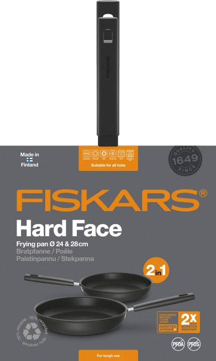 Fiskars Hard Face - set med stekpannor, 24 cm + 28 cm in the group HOME, HOUSEHOLD & GARDEN / Kitchen utensils / Frying pans at TP E-commerce Nordic AB (C55225)