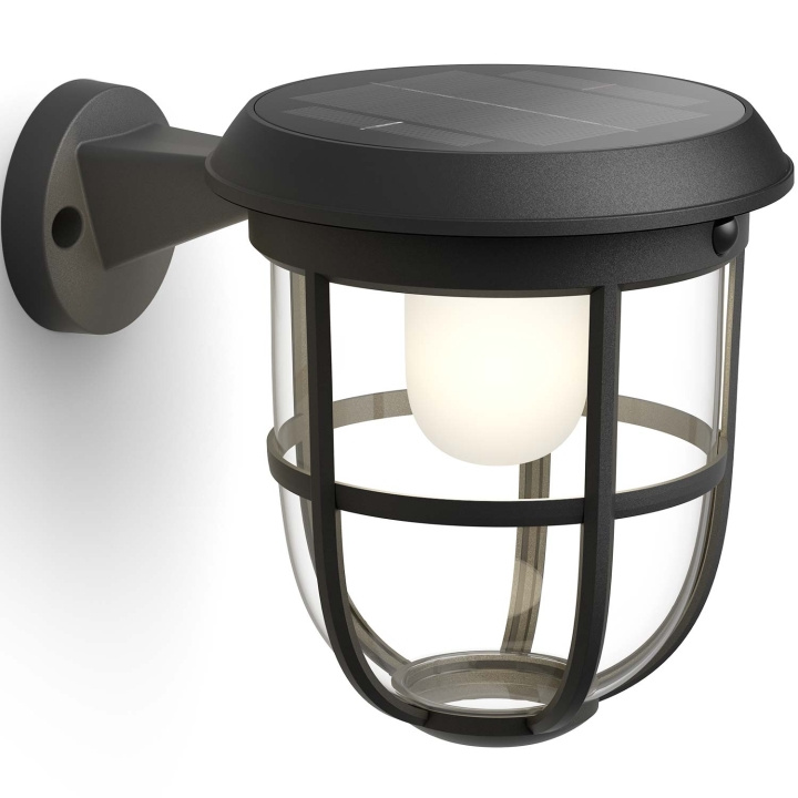 Philips Radii Vägglampa Solcell Ultra Efficient LED 250lm Svart in the group HOME, HOUSEHOLD & GARDEN / Electricity & Lighting / Outdoor lighting / Solar lamp at TP E-commerce Nordic AB (C55449)