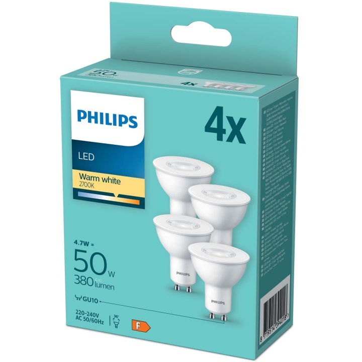 Philips 4-pack LED GU10 4,6W (50W) 380lm in the group HOME ELECTRONICS / Lighting / LED lamps at TP E-commerce Nordic AB (C55461)