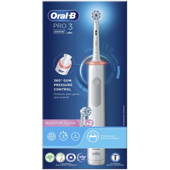 Oral B Eltandborste Pro 3 3300W in the group BEAUTY & HEALTH / Oral care / Electric toothbrushes at TP E-commerce Nordic AB (C55498)