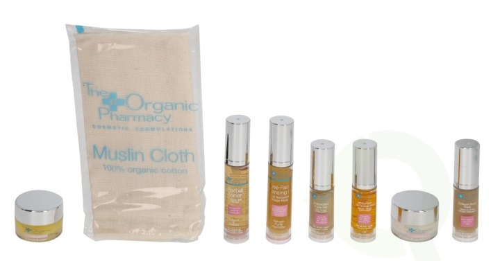 The Organic Pharmacy Essential Skincare Kit 55 ml Double Rose Cream 10ml/Balm 10ml/Gel 10ml/Serum 5ml/Face Gel 5ml/Mask 5ml/Toner 10ml/Organic Muslin Cloth in the group BEAUTY & HEALTH / Gift sets / Gift sets for her at TP E-commerce Nordic AB (C56268)