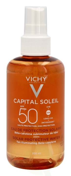 Vichy Capital Soleil Solar Prot. Water SPF50 - Enhanced Tan 200 ml in the group BEAUTY & HEALTH / Skin care / Tanning / Sunscreen at TP E-commerce Nordic AB (C56660)