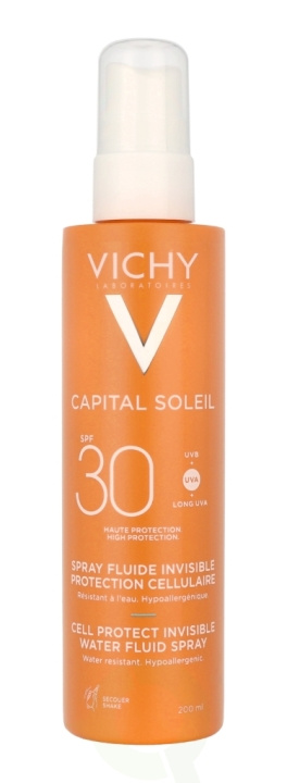 Vichy Capital Soleil Cell Protect Water Fluid Spray SPF30+ 200 ml in the group BEAUTY & HEALTH / Skin care / Tanning / Sunscreen at TP E-commerce Nordic AB (C56674)
