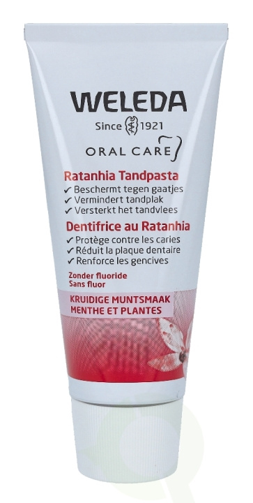 Weleda Ratanhia Toothpaste 75 ml in the group BEAUTY & HEALTH / Oral care / Whitening products at TP E-commerce Nordic AB (C56766)