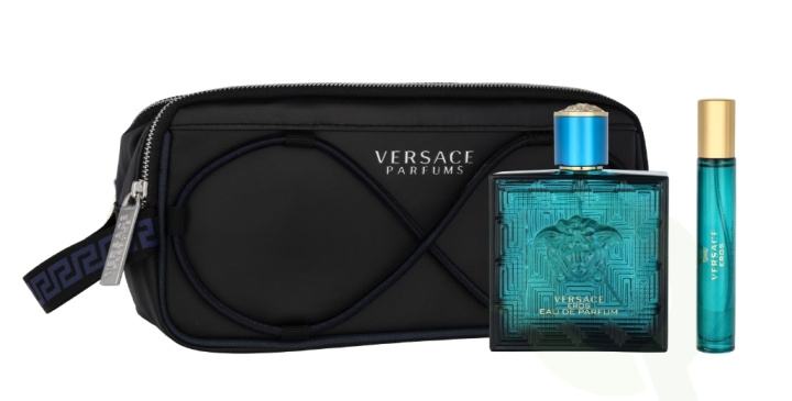 Versace Eros Pour Homme Giftset 110 ml Edp Spray 100ml/Edp Spray 10ml/Toiletbag in the group BEAUTY & HEALTH / Gift sets / Gift sets for him at TP E-commerce Nordic AB (C56893)