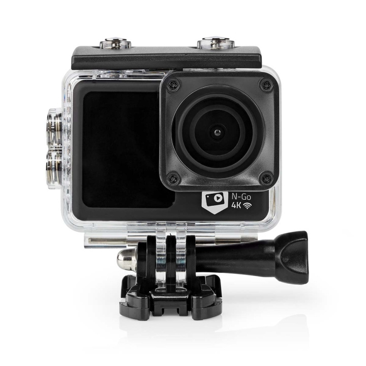 Nedis Action Cam | Dual Screen | 4K@30fps | 16 MPixel | Waterproof up to: 30.0 m | 90 min | Wi-Fi | App available for: Android™ / IOS | Mounts included | Black in the group Sport, leisure & Hobby / Action cameras & Accessories / Action cameras at TP E-commerce Nordic AB (C56989)