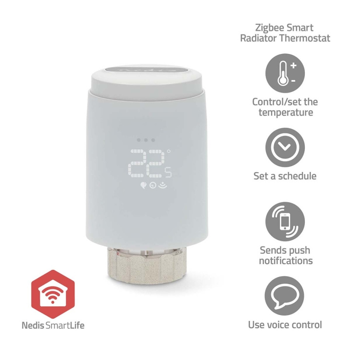 Nedis SmartLife Radiator Control | Zigbee 3.0 | Battery Powered | LED | Android™ / IOS in the group HOME, HOUSEHOLD & GARDEN / Smart home / Smart sensors at TP E-commerce Nordic AB (C57005)