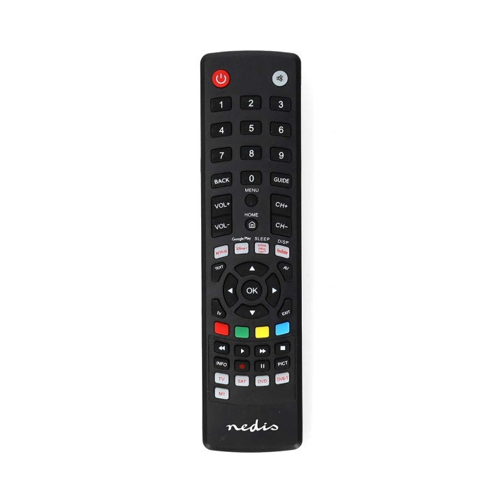 Nedis Universal Remote Control | Preprogrammed | 4 Devices | Amazon Prime / Disney + Button / Google Play Button / Netflix Button / Youtube Button | Infrared | Black in the group HOME ELECTRONICS / Audio & Picture / TV & Accessories / Remote controls at TP E-commerce Nordic AB (C57011)