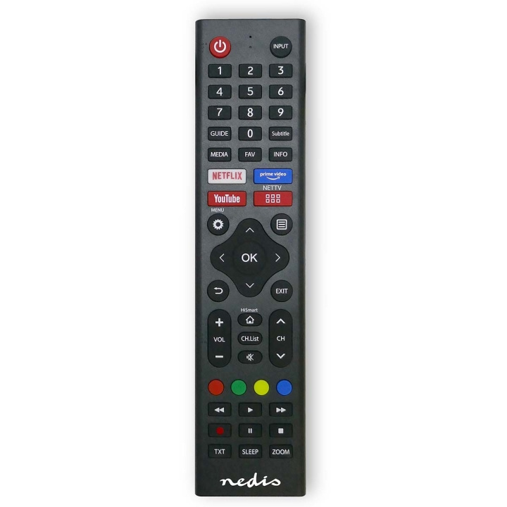 Nedis Replacement Remote Control | Suitable for: Hi-Sense | Preprogrammed | 1 Device | Amazon Prime / Disney + Button / Netflix Button / Rakuten TV Button | Infrared | Black in the group HOME ELECTRONICS / Audio & Picture / TV & Accessories / Remote controls at TP E-commerce Nordic AB (C57013)