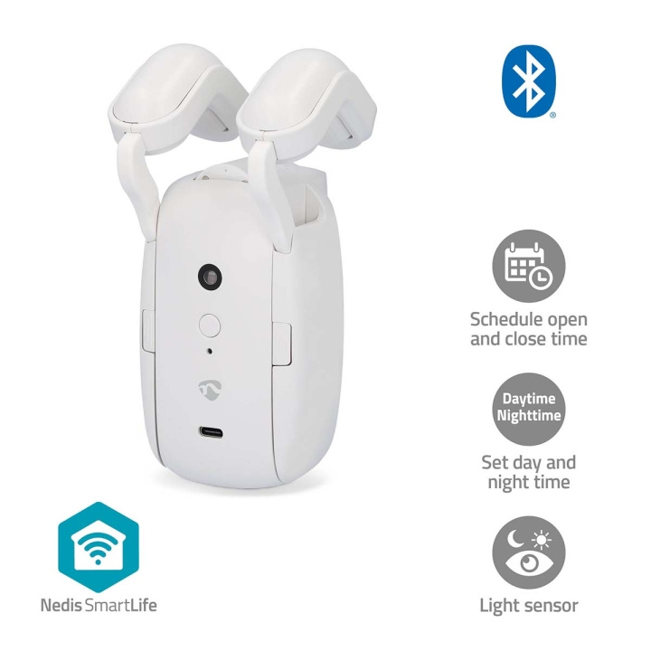 Nedis Curtain Robot | Battery Powered / USB Powered | 4000 mAh | Bluetooth® | White in the group HOME, HOUSEHOLD & GARDEN / Smart home / Smart home systems at TP E-commerce Nordic AB (C57031)