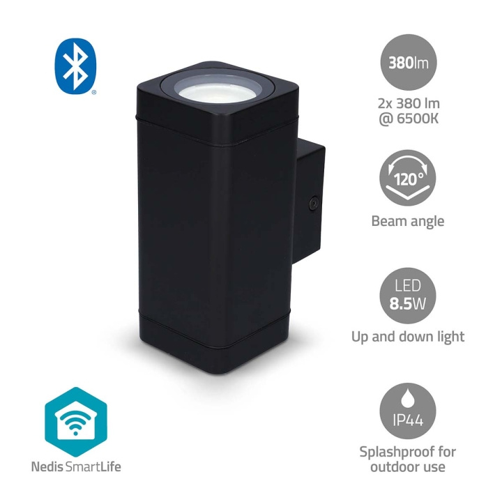 Nedis SmartLife Floodlight | 760 lm | Bluetooth® | 8.5 W | Warm to Cool White | 2700 - 6500 K | ABS | Android™ / IOS in the group HOME, HOUSEHOLD & GARDEN / Electricity & Lighting / Outdoor lighting / Outdoor wall light / Outdoor wall light without sensor at TP E-commerce Nordic AB (C57034)