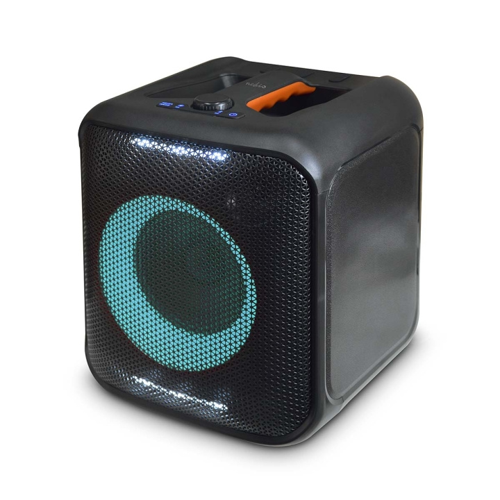 Nedis Bluetooth® Party Speaker | Battery play time: 5 hrs | 150 W | Carrying handle | Party lights | Linkable | Equalizer | Black / Orange in the group HOME ELECTRONICS / Audio & Picture / Speakers & accessories / Bluetooth Speakers / Portable speakers at TP E-commerce Nordic AB (C57039)