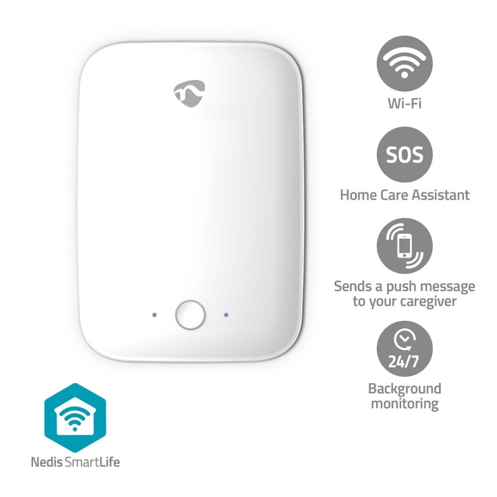 Nedis Fall Detector | Wi-Fi | Detection range: 7 m | Effective field of view (horizontal): ±45° | Effective field of view (vertical): ±45° | IP54 | White in the group HOME, HOUSEHOLD & GARDEN / Smart home / Smart home systems at TP E-commerce Nordic AB (C57040)