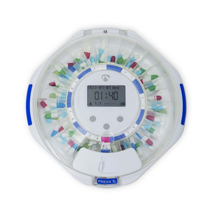 Nedis SmartLife Pill Dispenser | Wi-Fi | 28 Compartments | Number of alarmtimes: 9 Alarm Times Per Day | Beep / Light / Voice | LCD display | White in the group BEAUTY & HEALTH / Health care / Other at TP E-commerce Nordic AB (C57041)