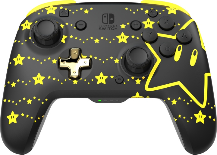 PDP Gaming Rematch Glow Wireless Controller - trådlös spelkontroll, Mario Stars, Switch in the group HOME ELECTRONICS / Game consoles & Accessories / Nintendo Switch / Accessories at TP E-commerce Nordic AB (C57219)