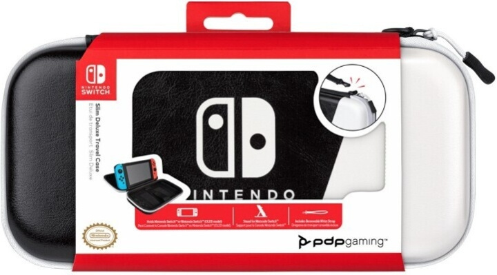 PDP Gaming Slim Deluxe Travel Case Elite – Black/White - Skyddsväska, Switch in the group HOME ELECTRONICS / Game consoles & Accessories / Nintendo Switch / Accessories at TP E-commerce Nordic AB (C57275)