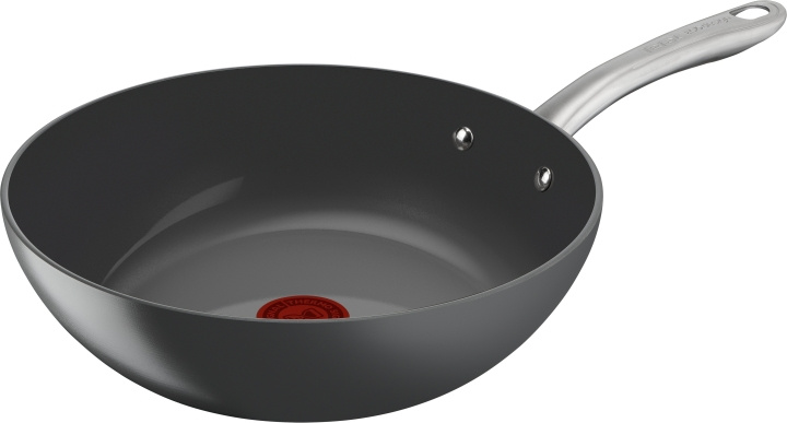 Tefal wokpanna, 28 cm, keramisk beläggning, grå in the group HOME, HOUSEHOLD & GARDEN / Kitchen utensils / Frying pans at TP E-commerce Nordic AB (C57456)