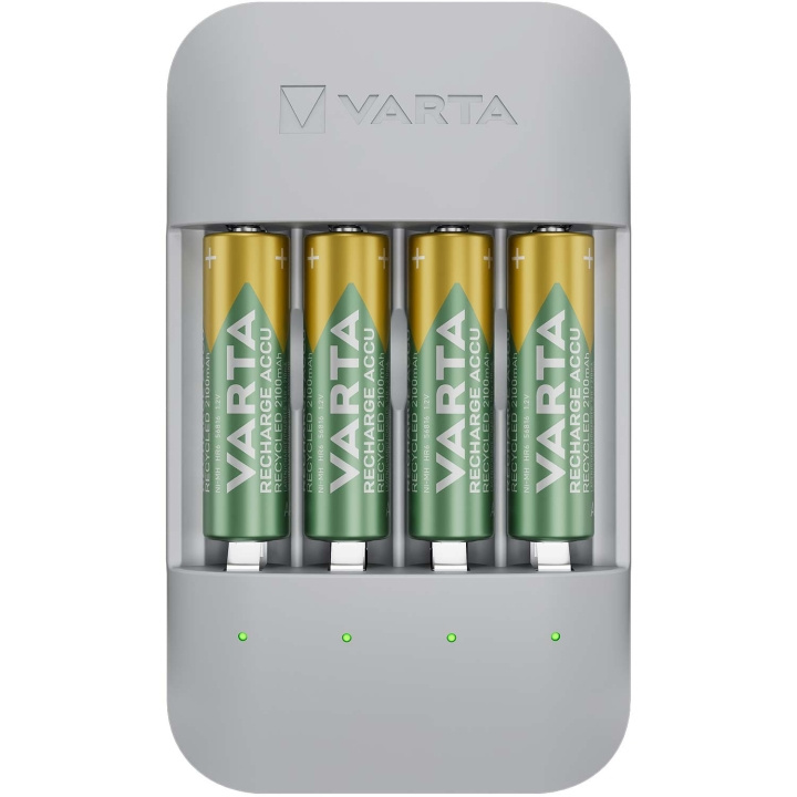 Varta Eco Charger Pro Recycled inkl. 4x AA 2100 mAh in the group HOME ELECTRONICS / Batteries & Chargers / Battery charger at TP E-commerce Nordic AB (C57506)