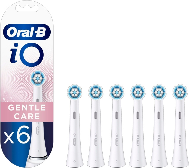 Oral B iO Gentle Care - borsthuvuden, vit, 6 stycken in the group BEAUTY & HEALTH / Oral care / Accessories for electric toothbrushes at TP E-commerce Nordic AB (C57744)
