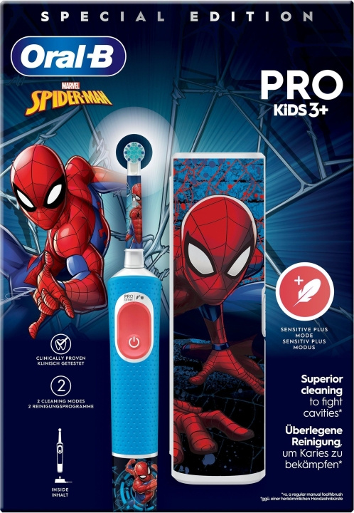 Oral B Vitality Pro Kids Spider-Man - elektrisk tandborste in the group BEAUTY & HEALTH / Oral care / Electric toothbrushes at TP E-commerce Nordic AB (C57817)