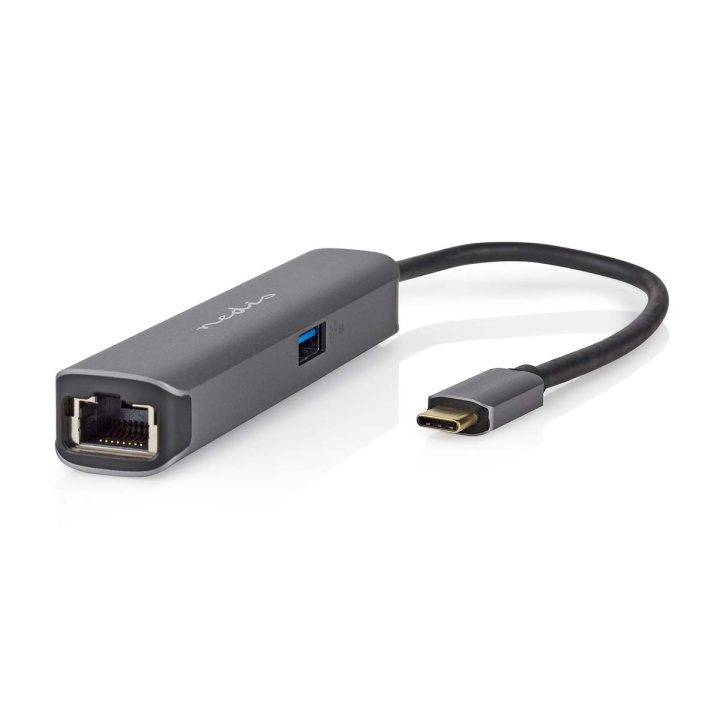 Nedis USB Multi-Port Adapter | USB 3.2 Gen 1 | USB-C™ Male | HDMI™ Output / RJ45 Female / USB-A Female / USB-C™ Female | 5 Gbps | 0.20 m | Round | Gold Plated | PVC | Anthracite | Box in the group COMPUTERS & PERIPHERALS / Laptops & accessories / Docking station at TP E-commerce Nordic AB (C57839)