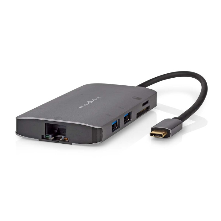 Nedis USB Multi-Port Adapter | 7-in-1 | USB 3.2 Gen 1 | USB-C™ Male | HDMI™ Output / Micro SD / RJ45 Female / SD / USB-C™ Female / 3x USB-A Female | 5 Gbps | 0.20 m | Round | Gold Plated | PVC | Anthracite | Box in the group COMPUTERS & PERIPHERALS / Laptops & accessories / Docking station at TP E-commerce Nordic AB (C57841)