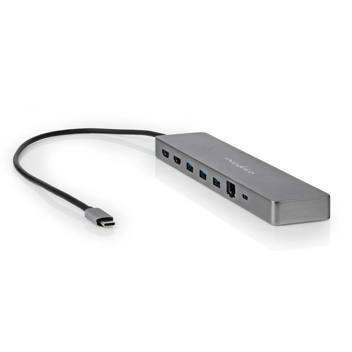 Nedis USB Multi-Port Adapter | 10-in-1 | USB 3.2 Gen 1 | USB-C™ Male | Micro SD / RJ45 Female / SD / 2x HDMI™ / 2x USB-C™ / 3x USB-A Female | 0.40 m | Round | Gold Plated | TPE | Anthracite | Box in the group COMPUTERS & PERIPHERALS / Laptops & accessories / Docking station at TP E-commerce Nordic AB (C57843)