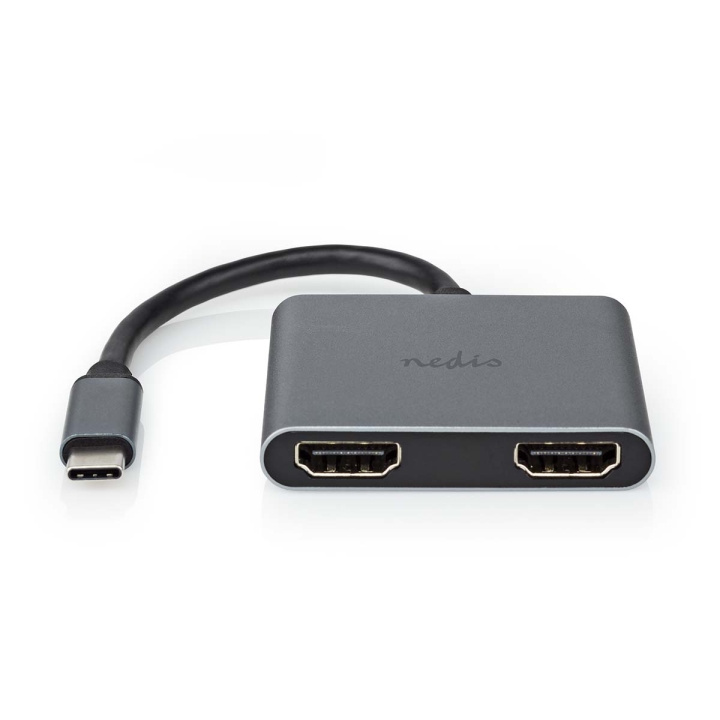 Nedis USB Adapter | USB 3.2 Gen 1 | USB-C™ Male | 2x HDMI™ | 0.10 m | Round | Nickel Plated | PVC | Black | Envelope in the group COMPUTERS & PERIPHERALS / Computer accessories / USB-Hubs at TP E-commerce Nordic AB (C57858)