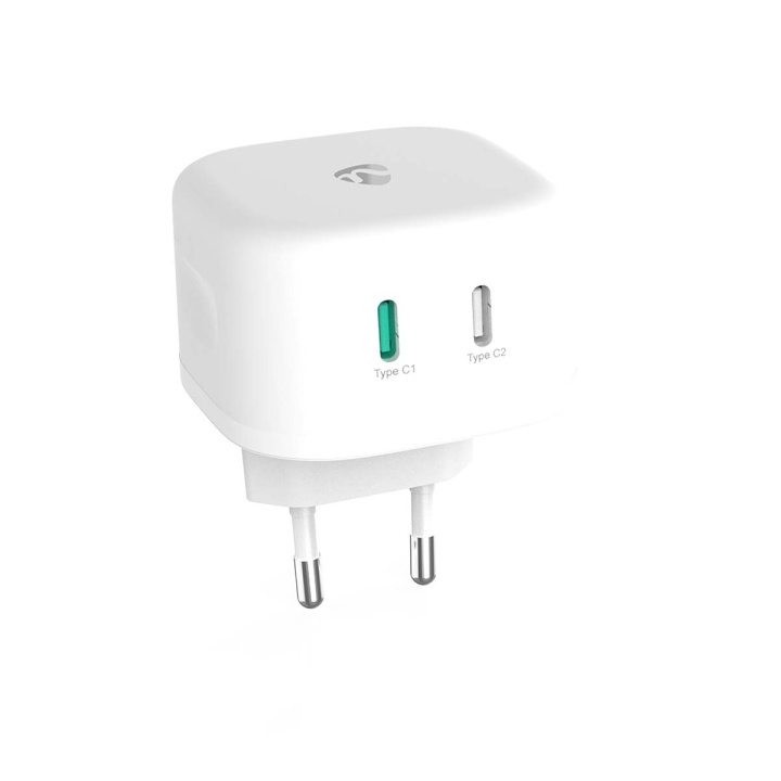 Nedis Wall Charger | PD3.0 45W | Quick charge feature | 2.25 / 3.0 A | Number of outputs: 2 | 2x USB-C™ | Automatic Voltage Selection | White in the group SMARTPHONE & TABLETS / Chargers & Cables / Wall charger / Wall charger USB-C at TP E-commerce Nordic AB (C57885)