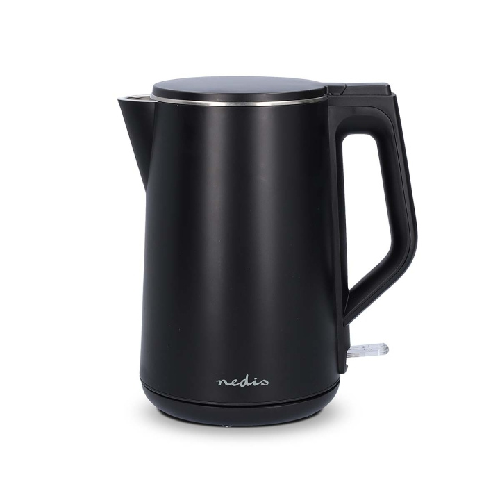 Nedis Electric Kettle | 1.5 l | Plastic | Black | Rotatable 360 degrees | Concealed heating element | Strix® controller | Boil-dry protection in the group HOME, HOUSEHOLD & GARDEN / Household appliances / Water & Juice / Kettles at TP E-commerce Nordic AB (C57889)