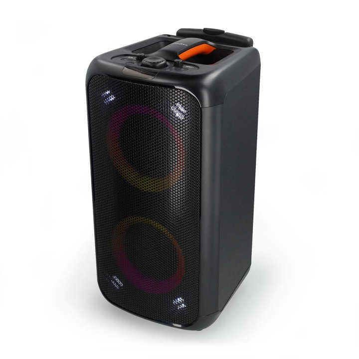 Nedis Bluetooth® Party Speaker | Battery play time: 5 hrs | 240 W | Carrying handle | Party lights | Equalizer | Black / Orange in the group HOME ELECTRONICS / Audio & Picture / Speakers & accessories / Bluetooth Speakers / Portable speakers at TP E-commerce Nordic AB (C57896)