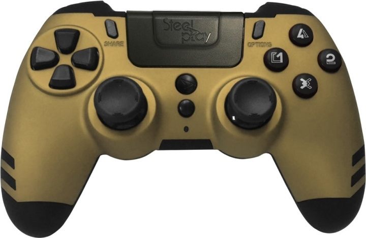 Steelplay MetalTech trådlös spelkontroll, guld, PS4 / PS3 / PC in the group HOME ELECTRONICS / Game consoles & Accessories / Sony PlayStation 4 / Accessories at TP E-commerce Nordic AB (C57964)