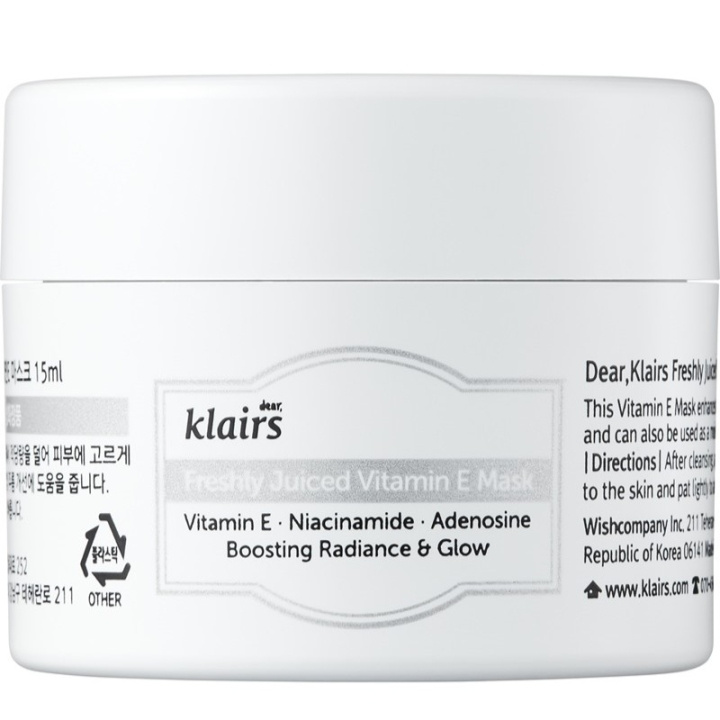 Klairs Freshly Juiced Vitamin E Mask 15ml in the group BEAUTY & HEALTH / Skin care / Face / Masks at TP E-commerce Nordic AB (C58392)