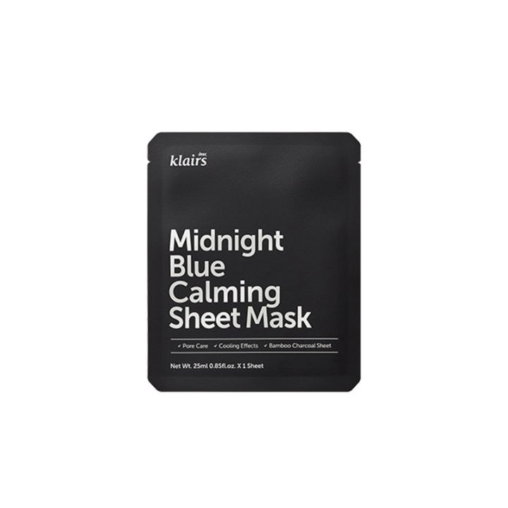 Klairs Midnight Blue Calming Sheet Mask 25mlA sheet mask made of bamboo and charcoal, enriched with an essence that includes willow tree extract (a natural source of BHA), centella asiatica and erythritol, which together purify the skin, reduce and preven in the group BEAUTY & HEALTH / Skin care / Face / Masks at TP E-commerce Nordic AB (C58400)
