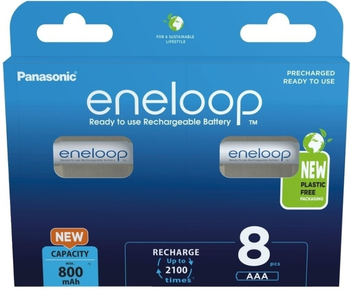 Panasonic Eneloop AAA 800 mAh batteri, 8 st in the group HOME ELECTRONICS / Batteries & Chargers / Batteries / AAA at TP E-commerce Nordic AB (C58843)