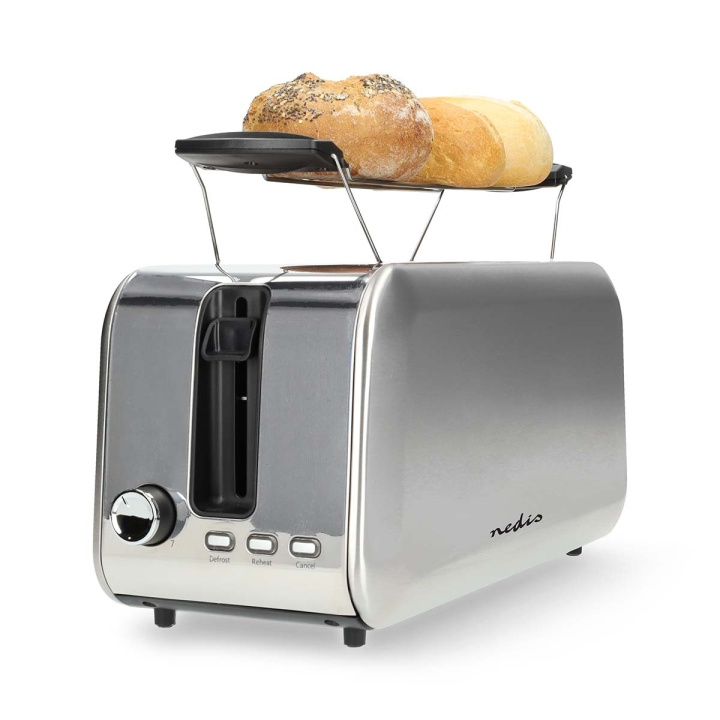 Nedis Toaster | 2 Slots | Browning levels: 7 | Defrost feature | Aluminium / Silver in the group HOME, HOUSEHOLD & GARDEN / Household appliances / Toasters & Bread grills / Toasters at TP E-commerce Nordic AB (C58988)