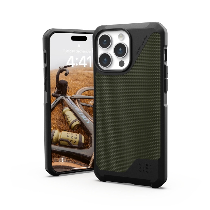 Urban Armor Gear iPhone 15 Pro Max Metropolis LT Magsafe - Kevlar Olive in the group SMARTPHONE & TABLETS / Phone cases / Apple / iPhone 15 at TP E-commerce Nordic AB (C59790)