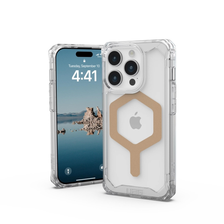 Urban Armor Gear iPhone 15 Pro Plyo Magsafe - Ice/Gold in the group SMARTPHONE & TABLETS / Phone cases / Apple / iPhone 15 at TP E-commerce Nordic AB (C59799)