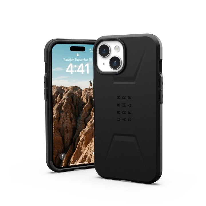 Urban Armor Gear iPhone 15 Civilian Magsafe - Black in the group SMARTPHONE & TABLETS / Phone cases / Apple / iPhone 15 at TP E-commerce Nordic AB (C59805)