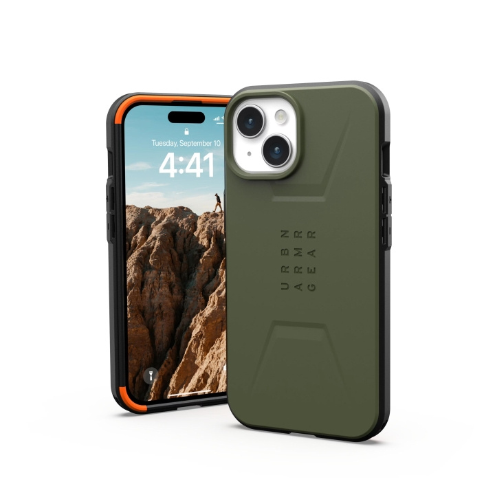 Urban Armor Gear iPhone 15 Civilian Magsafe - Olive Drab in the group SMARTPHONE & TABLETS / Phone cases / Apple / iPhone 15 at TP E-commerce Nordic AB (C59809)