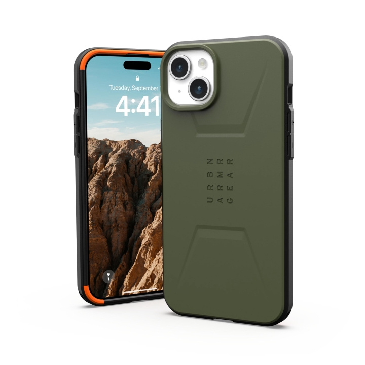 Urban Armor Gear iPhone 15 Plus Civilian Magsafe - Olive Drab in the group SMARTPHONE & TABLETS / Phone cases / Apple / iPhone 15 at TP E-commerce Nordic AB (C59810)