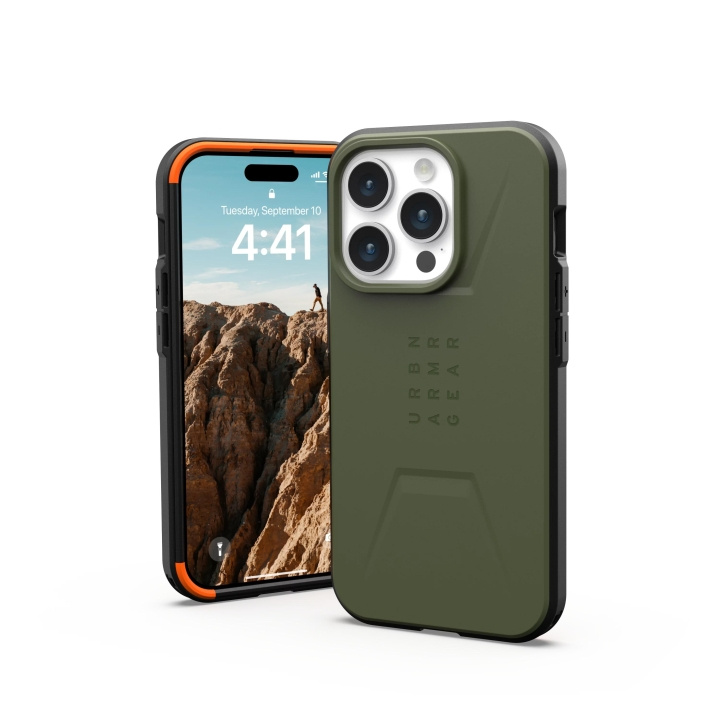 Urban Armor Gear iPhone 15 Pro Civilian Magsafe - Olive Drab in the group SMARTPHONE & TABLETS / Phone cases / Apple / iPhone 15 at TP E-commerce Nordic AB (C59811)