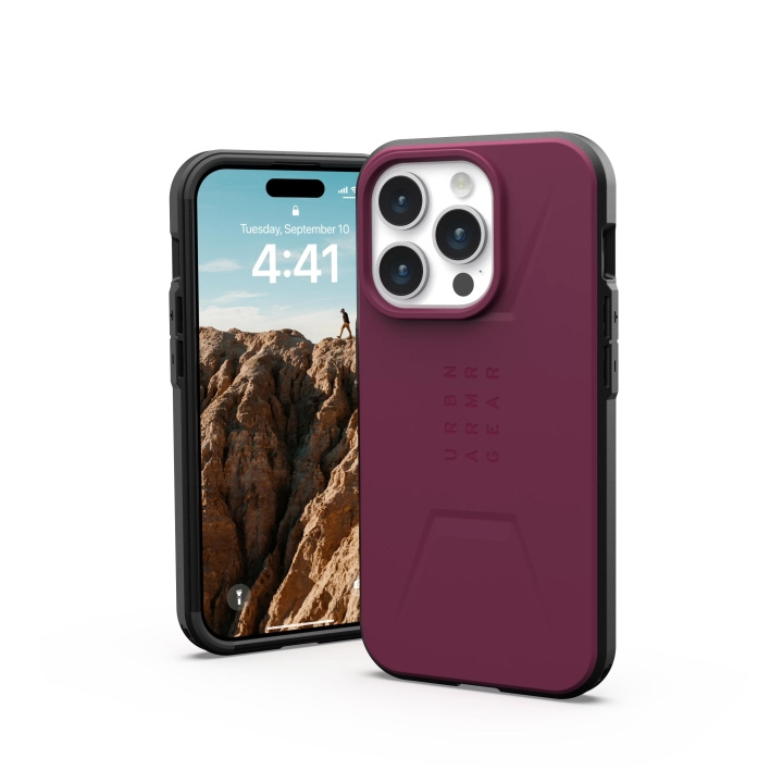Urban Armor Gear iPhone 15 Pro Civilian Magsafe - Bordeaux in the group SMARTPHONE & TABLETS / Phone cases / Apple / iPhone 15 at TP E-commerce Nordic AB (C59815)